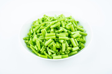 A dish of chopped water spinach sticks