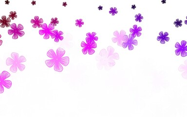Naklejka na ściany i meble Light Pink vector doodle pattern with flowers.
