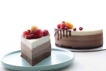 three chocolate cake