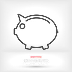 piggy bank vector icon. lorem ipsum Flat Design JPG