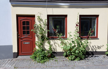 Hausfassade in Ystad, Schweden