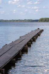 Boats and boat moorings on the lake