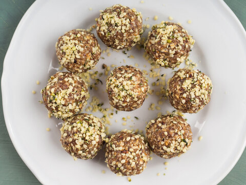 Energy Protein Balls With Nuts, Hemp Seeds