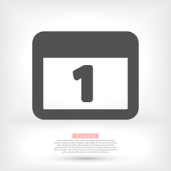 calendar 1 icon vector 10 eps design. lorem ipsum Flat Design JPG