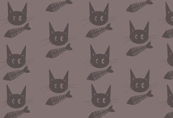 seamless pattern with cats