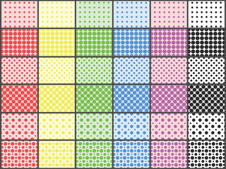 カラフルドットパターン 36種セット	
