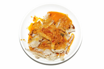 porotta or naan layered flatbread made from maida or whole wheat flour. Eat with spicy Asian chicken or beef or egg curry gravy. breakfast dish. Indian food.