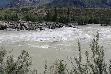 Landscape with mountains gorny altai