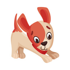 Funny Jack Russell Terrier Character Stretching and Wriggling Tail Vector Illustration