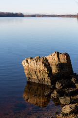 Sea coast on a sunny day with stone