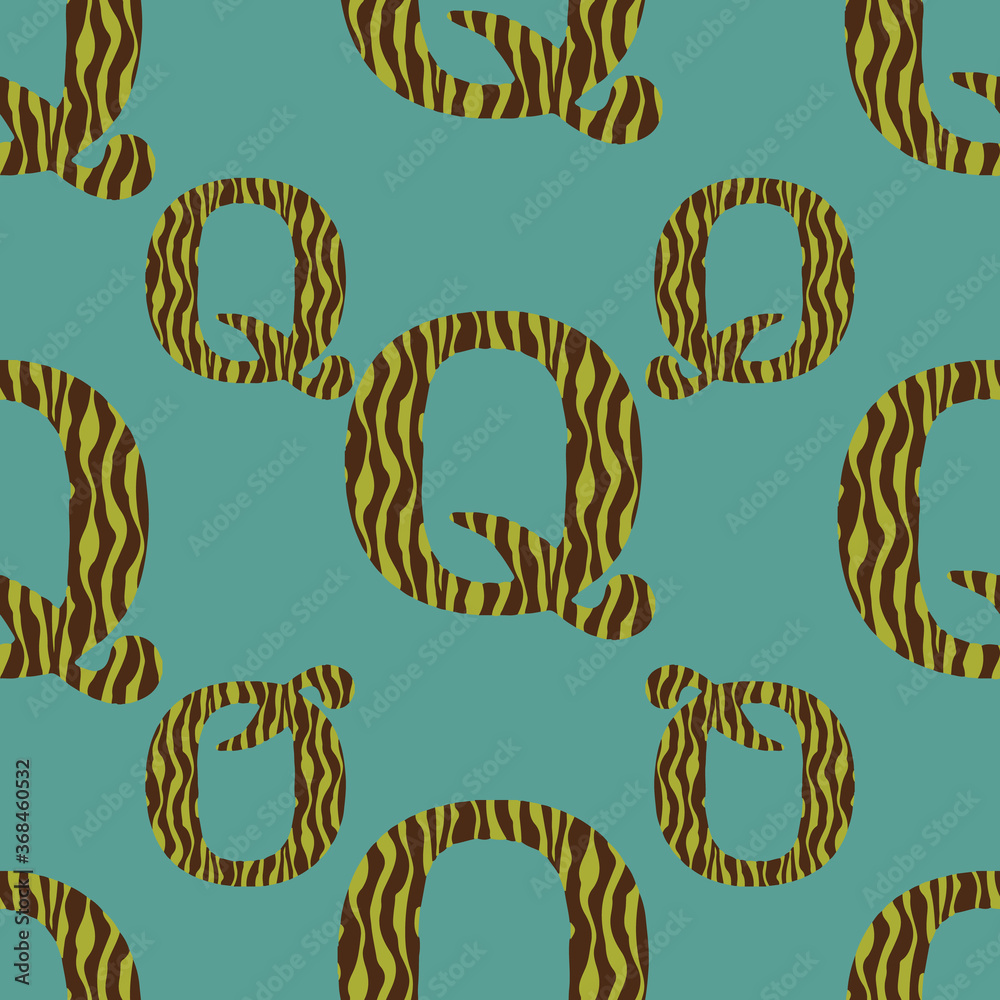 Poster q from the alfabet repeat pattern print background