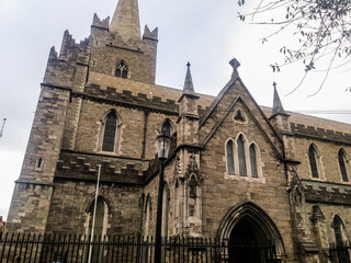 Outside of St. Patrick's cathedral in Dublin, Ireland.