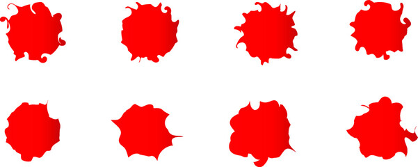 Blood stains set. Set of vector red paint stains