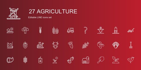 agriculture icons set
