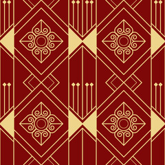 Abstract line thai geometric seamless pattern vector