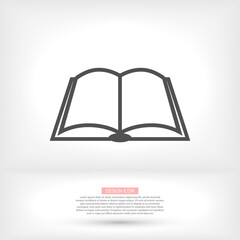 Black open book with text icon. vector icon be used as logo for bookstore or shop, vector icon library, educational or learning concept etc.vector icon