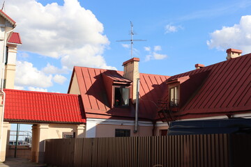 european vintage yard with symbols