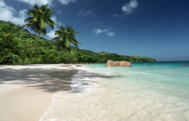 Fototapeta na wymiar Anse Lazio beach at Praslin island, Seychelles