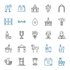 champagne icons set