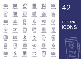 reading icons set