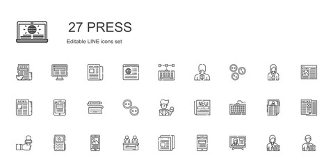 press icons set