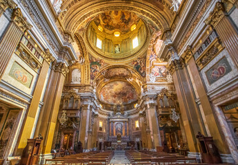 Rome, Italy - home of the Vatican and main center of Catholicism, Rome displays dozens of historical, wonderful churches. Here in particular the Church of the Gesù cathedral 