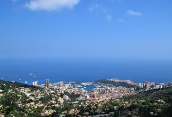Monte Carlo, Monaco, panoramic view of sea, port and city