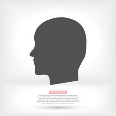 black silhouette vector icon of the profile of the human head.vector icon flat vector vector icon illustration isolated