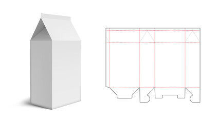 Box Packaging Die Cut Template Design. 3D Mock Up