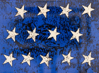 Blue and white star grunge background