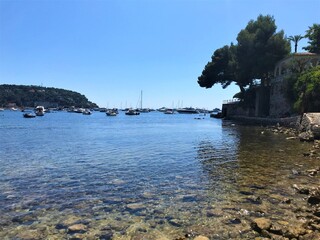 Beach and sea view in Villefranche Sur Mer, South of France