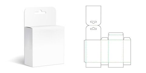 Hanging Box Die Cut Template With 3D Preview