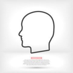 black silhouette vector icon of the profile of the human head.vector icon flat vector vector icon illustration