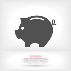 coins piggy bank outline flat vector icon. Single high quality outline logo symbol for web design or mobile app vector icon. Thin line coins piggy bank logo. vector icon gray icon pictogram isolated