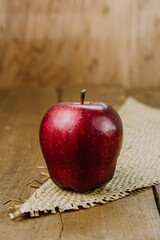 apple on a wooden table