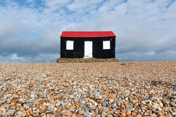 Red Roofed Hut at Rye Harbour Nature Reserve