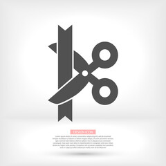 Scissors icon in trendy flat style isolated on background. Scissors icon logo, application, user interface