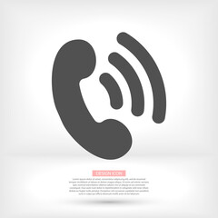 Phone vector icon in trendy flat style isolated on grey background. Handset vector icon with waves. Telephone symbol for your design, logo, UI. vector icon illustration