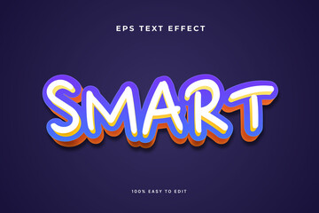 Smart white yellow blue orange text effect