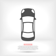 PLain car silhouette vector icon. Driving logo. vector icon image of vehicle vector icon . Front view of transport vector icon.