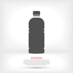 Plastic Bottle of Water. Flat Vector Icon illustration. Simple black symbol on white background Vector Icon. Plastic Bottle of Water sign design Vector Icon