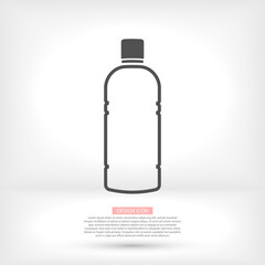 Plastic Bottle of Water. Flat Vector Icon illustration. Simple black symbol on white background Vector Icon. Plastic Bottle of Water sign design Vector Icon