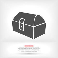 Treasure chest vector icon Vintage wooden chest isolated on vector icon blue vector icon background treasure gift water