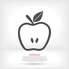 Apple Icon Vector in trendy flat style isolated on grey background. Apple Icon page symbol for your web site design Apple Icon Vector logo, app, UI. Apple Icon Vector illustration