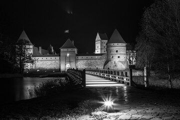 Fototapeta na wymiar Trakai Castle in the night