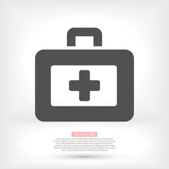 Obraz premium First aid icon in trendy flat style. Logo, application, user interface. Vector illustration