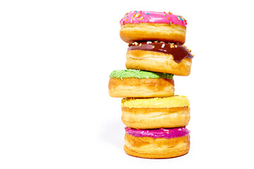 A pile of glazed donuts