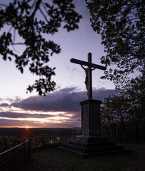 Calvary statue over the valley