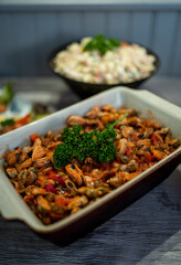 Cooked mussels in a plate