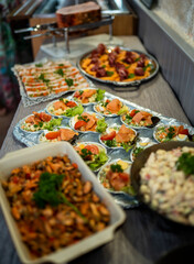 Some toasts and meals on a table